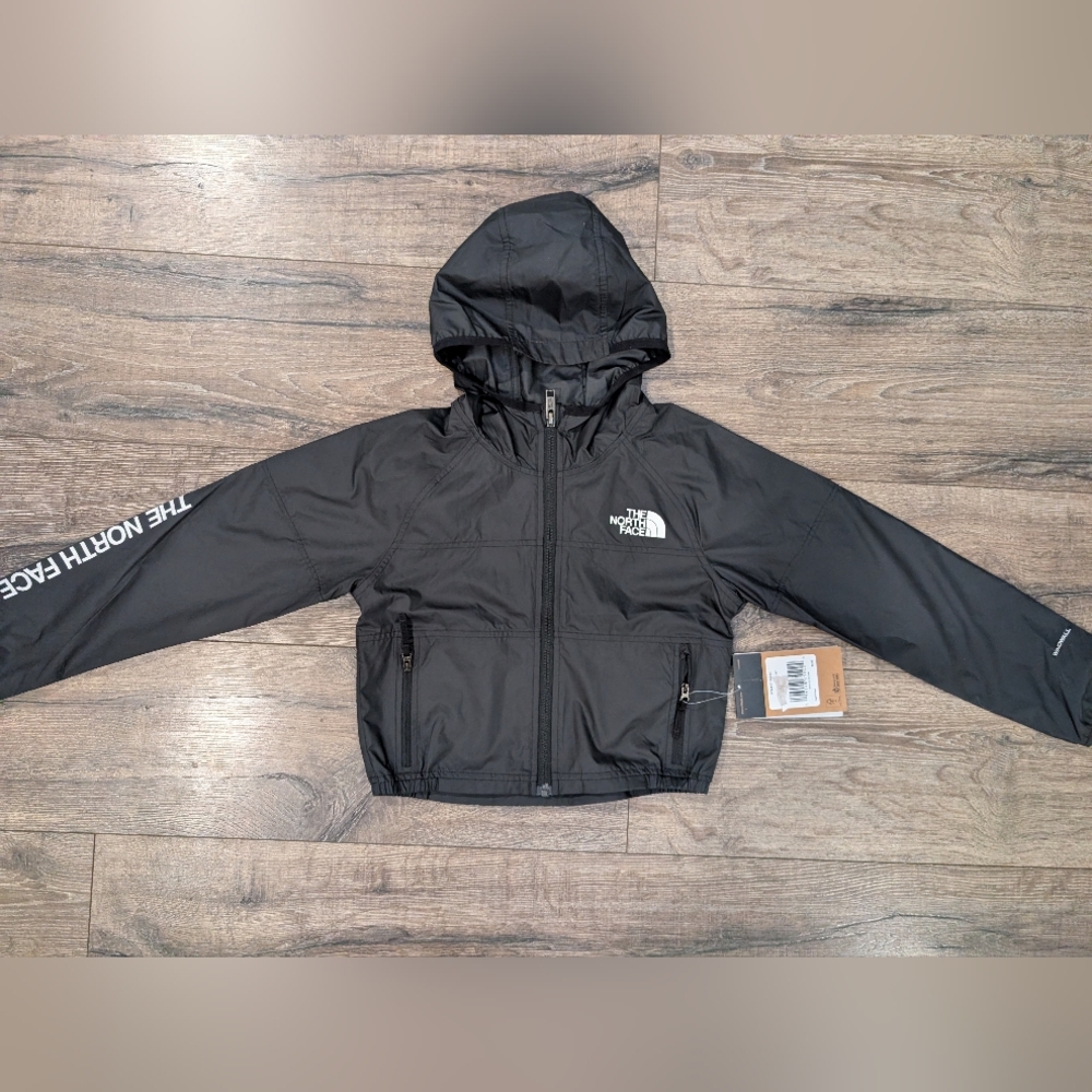 North Face Size 6 XS Black Windbreaker Full Jacket Coat Never Stop Boy Girl NWT
